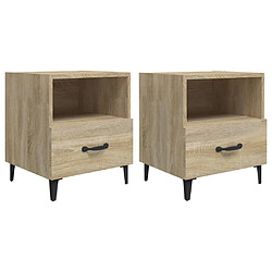 Maison Chic Lot de 2 Tables de chevet - Tables de Nuit Chêne Sonoma Bois d'ingénierie