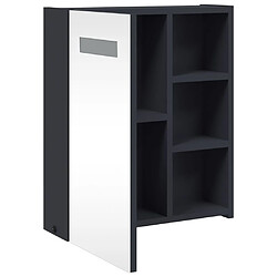 Maison Chic Armoire de salle de bain,Meuble de rangement,Meuble haut à miroir avec LED gris 45x13x52 cm -GKD997461 pas cher