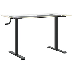 Helloshop26 Cadre de Bureau table poste de travail meuble d'ordinateur informatique étude debout (94-135) x 60 x (70-114) cm acier noir 02_0023975