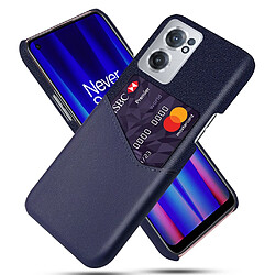 Coque en TPU + PU avec porte-cartes, bleu pour votre OnePlus Nord CE 2 5G