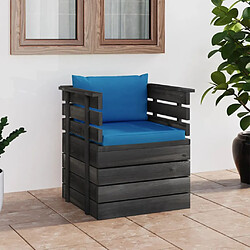 vidaXL Fauteuil de jardin avec coussins Bois de pin