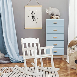 Mobili Rebecca Commode Rebecca Mobili Kuro 115x50x40 MDF Bois Bleu ciel Marron Scandinave