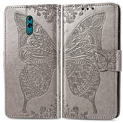 Wewoo Housse Coque Étui en cuir à rabat horizontal Butterfly Love Flowers gaufrage pour OPPO Renoavec support et logements cartesainsi que portefeuille et lanière Gris