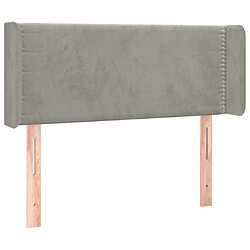 Maison Chic Tête de lit moderne avec oreilles pour chambre - Décoration de lit Gris clair 103x16x78/88 cm Velours -MN16564