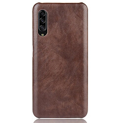 Wewoo Coque Rigide Pour Galaxy A90 5G antichoc Litchi PC + Etui PU Marron