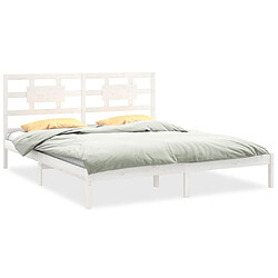 vidaXL Cadre de lit sans matelas blanc 160x200 cm bois massif