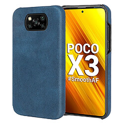 Coque en TPU + PU anti-rayures, antichoc bleu pour votre Xiaomi Poco X3/Poco X3 NFC/Poco X3 Pro