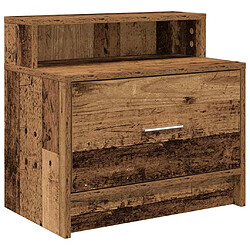 vidaXL Table de chevet avec tiroir vieux bois 51x31x47 cm