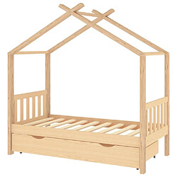 Maison Chic Lit d'Enfant Chambre - Cadre de lit pour enfant avec tiroir bois de pin massif 80x160 cm -MN71648