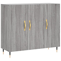 vidaXL Buffet sonoma gris 90x34x80 cm bois d'ingénierie