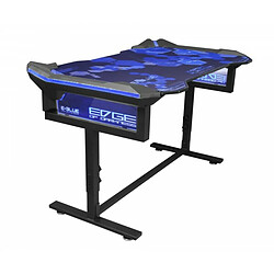 Bureau Gamer Rétro Eclairé LED RGB Largeur 1m35 - E-BLUE - EGT004 pour Gaming avec hauteur ajustable