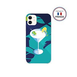 Coque Résine iPhone XR / 11 Cocktail bleu Miroir - Fabriquée en France Bigben