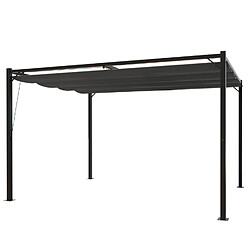 Concept Usine Pergola autoportante 3x4m avec toile en polyester gris TUSA