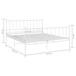 vidaXL Cadre de lit sans matelas blanc métal 140x200 cm pas cher