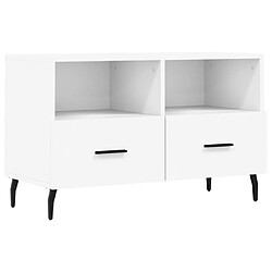 vidaXL Meuble TV Blanc 80x36x50 cm Bois d'ingénierie