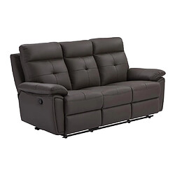 Acheter Vente-Unique Canapé 3 places et fauteuil relax en cuir marron VINETA