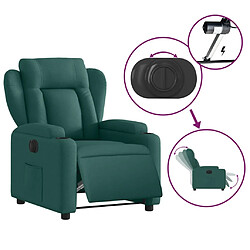 Acheter vidaXL Fauteuil inclinable électrique Vert foncé Tissu