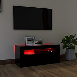 Acheter vidaXL Meuble TV avec lumières LED noir 90x35x40 cm