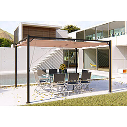 Concept Usine Pergola autoportante 3x4m avec toile en polyester taupe TUSA