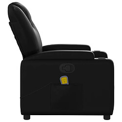 Maison Chic Fauteuil de massage inclinable,Fauteuil luxe de relaxation Noir Similicuir -MN80357 pas cher