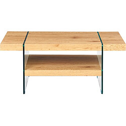 Mes Table basse 110x60x45,5 cm avec décor chêne et verre