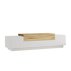 Concept Usine Meuble TV design blanc et bois 160 cm MELO