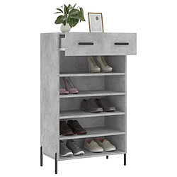 Acheter Maison Chic Armoire à Chaussures Gris béton,Meuble de Rangement à Chaussures 60x35x105 cm bois d'ingénierie -MN61494