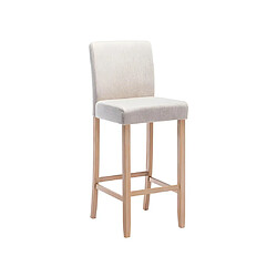 Acheter Vente-Unique Lot de 2 tabourets de bar - Tissu - Beige - ROVIGO