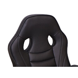 Acheter Decoshop26 Fauteuil chaise de bureau gamer sur roulettes forme ergonomique pivotant hauteur réglable synthétique noir 04_0001839