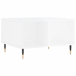 vidaXL Table basse Blanc brillant 60x50x36,5 cm Bois d'ingénierie