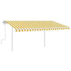 vidaXL Auvent manuel rétractable avec LED 4x3 m Jaune et blanc