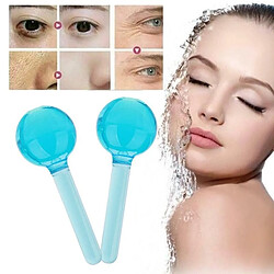 Universal 1 paire de hockey sur glace massage énergétique yeux hockey sur glace goutte de rosée beauty ball refroidissement beauté boule d'eau vague cou yeux beauté | Appareil de beauté à domicile (bleu)