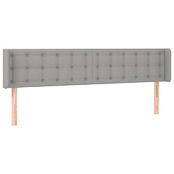 vidaXL Tête de lit avec oreilles Gris clair 203x16x78/88 cm Tissu