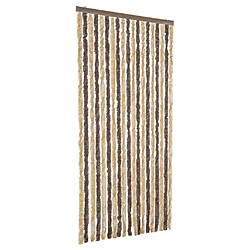 vidaXL Rideau anti-mouches marron foncé et beige 56x185 cm chenille