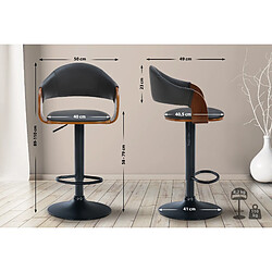 Non Tabouret de bar Nilse simili cuir noir