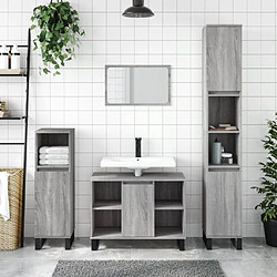 Maison Chic Armoire salle de bain,Meuble de rangement de salle de bain,Meuble haut sonoma gris 80x33x60 cm bois d'ingénierie -GKD457275