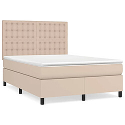 vidaXL Sommier à lattes de lit avec matelas Cappuccino 140x200 cm