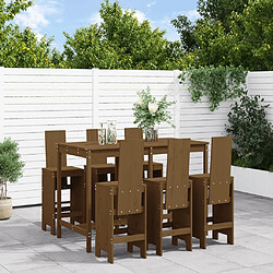 Maison Chic Table de bar et chaises d'extérieur 7 pcs,Ensemble de bar de jardin pour relax marron miel bois de pin massif -GKD658646