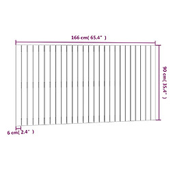 vidaXL Tête de lit murale Gris 166x3x90 cm Bois massif de pin pas cher