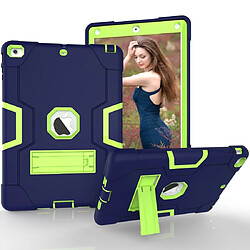 Wewoo Coque Pour iPad 5/4 Silicone de couleur contrastée + PC Combinaison avec support Bleu marine + Olivine