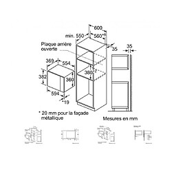Micro-ondes encastrable 25l 900w - bel550ms0 - BOSCH