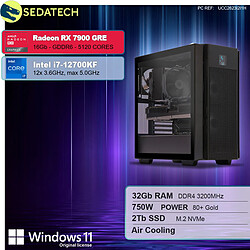 Sedatech Workstation ATX • Intel i7-12700KF • RX 7900 GRE • 32Go RAM • 2To SSD M.2 • Windows 11