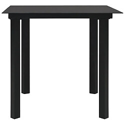 Acheter Maison Chic Mobilier à dîner 5 pcs de jardin - Ensemble table et chaises d'extérieur - Salon/Mobilier de jardin classique Noir Verre et acier -MN59545