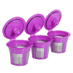 3pcs Tasses K Réutilisables Pour Keurig K200, K300, K400, K500, Violet