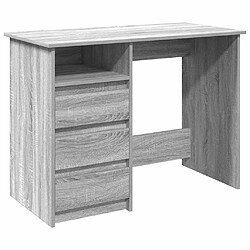 vidaXL Bureau sonoma gris 102x50x75 cm bois d'ingénierie