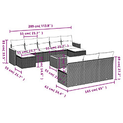 Avis Maison Chic Salon de jardin 11 pcs avec coussins | Ensemble de Table et chaises | Mobilier d'Extérieur gris résine tressée -GKD26138