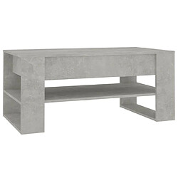 Maison Chic Table basse,Table Console Table d'appoint, Table pour salon Gris béton 102x55x45 cm Bois d'ingénierie -MN79161