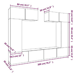 vidaXL Ensemble de meubles TV 6 pcs Chêne sonoma Bois d'ingénierie pas cher