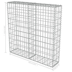 vidaXL Mur à gabion avec couvercles Acier galvanisé 100x20x100 cm pas cher