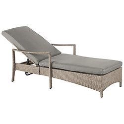 Beliani Chaise longue avec coussin Taupe VASTO